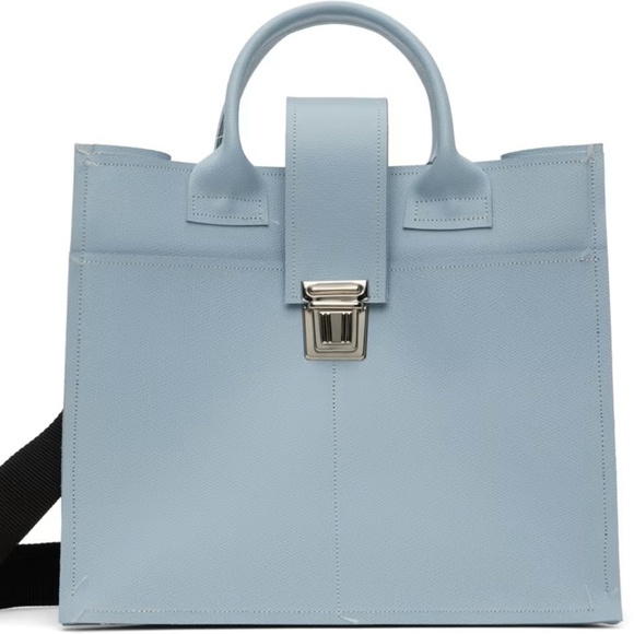 CAMIEL FORTGENS Blue Shopper S Tote Grained leather NEW - Picture 1 of 5